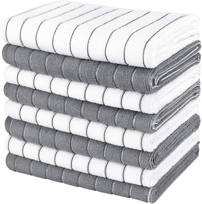 AIDEA Microfiber Kitchen Towels-8PK, Super Soft and Absorbent Dish Towels by AIDEAHOME