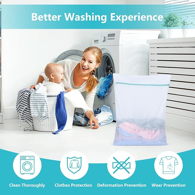 OTraki Mesh Laundry Bag for Delicates, 24 x 32 inch Large Mesh Delicates Bag - Image 6