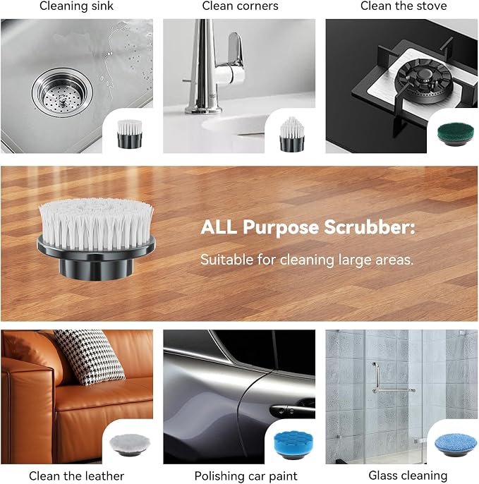 Electric Spin Scrubber Replacement Brush Heads, - Image 2