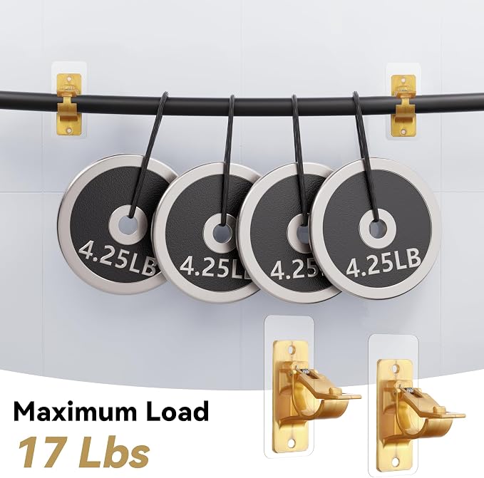 4 Pack No Drill Curtain Rod Brackets, Adhesive Curtain Rod Holders | No Drilling - Image 5