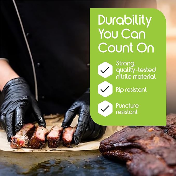 Inspire Black Nitrile Disposable Gloves | 4.5 Nitrile Disposable Safety Medical - Image 3