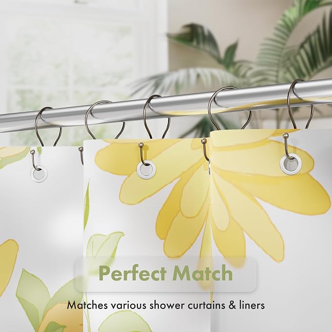 AmazerBath Bronze Shower Curtain Hooks Shower Curtain Rings, Simple Double Hook - Image 4