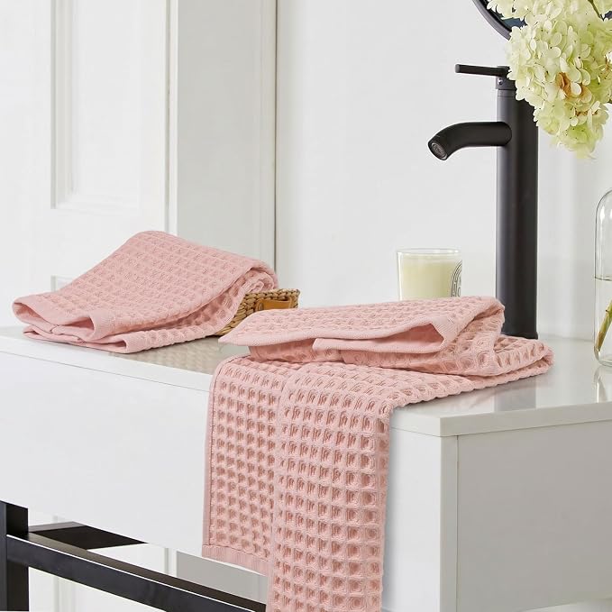 Jacquotha Waffle Hand Towels for Bathroom Decor | 2-Piece Cotton Face Towels - Image 9