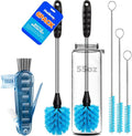 Holikme 6 Pack Bottle Brush 14" Stainless Steel Straw Cleaner Brush, 3 Straw by Holikme