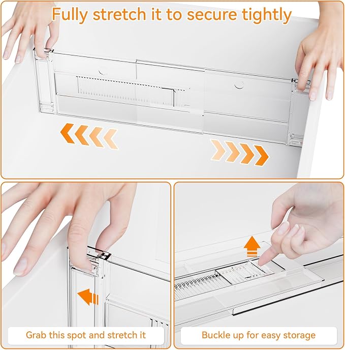 12 Pack Clear Acrylic Drawer Divider 6 Inch High, Expandable from 14-20'' - Image 4