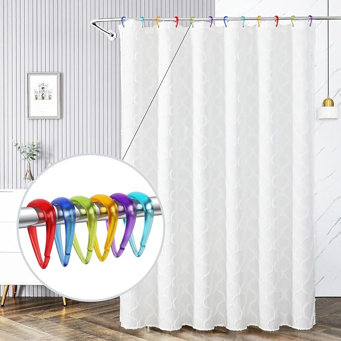 Top-spring 6 Colors Shower Curtain Hooks 12Pcs Drop Shaped Hooks - Image 6