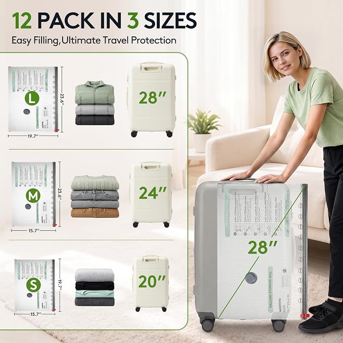 9+3 Packs Vacuum Bags for Travel - Image 4