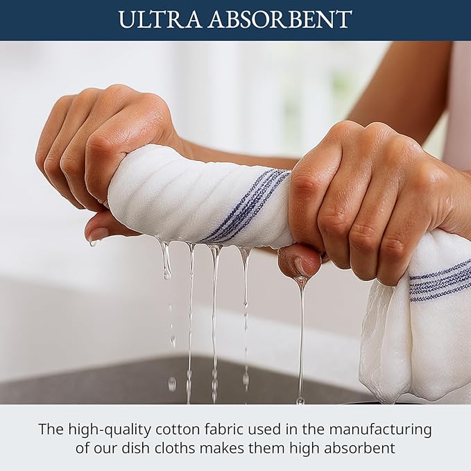 LANE LINEN Dish Towels 100% Cotton Absorbent Lint-Free 6 Pack - Image 4