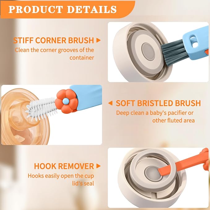 3 in 1 Cup Lid Gap Cleaning Brush Set, Cup Lid Gap Cleaner, Home Kitchen - Image 4
