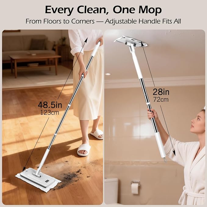 2-in-1 Hands Free Flat Mop, Disposable Dust Mop - Image 4