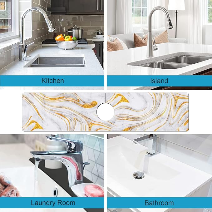 Kitchen Sink Splash Guard Faucet Mat Super Absorbent Fast Drying Mat Sink - Image 4