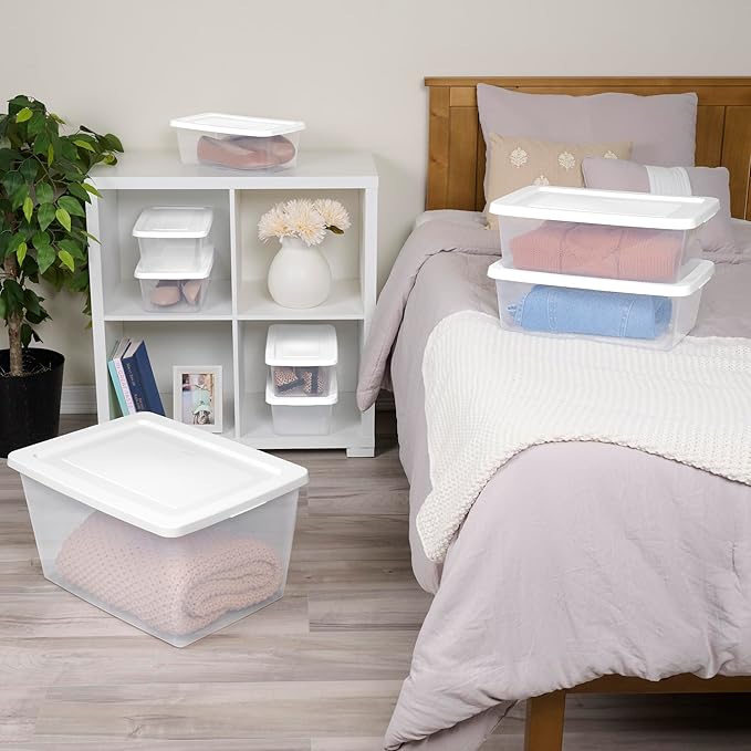 Sterilite Storage Box Stackable Tote, 12 Quart, 12 Pack - Image 6