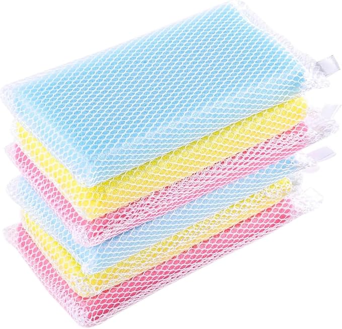 Multi-Purpose Mesh Net Kitchen Cleaning Dishwash Sponge Assorted Color Sponges by NuValu