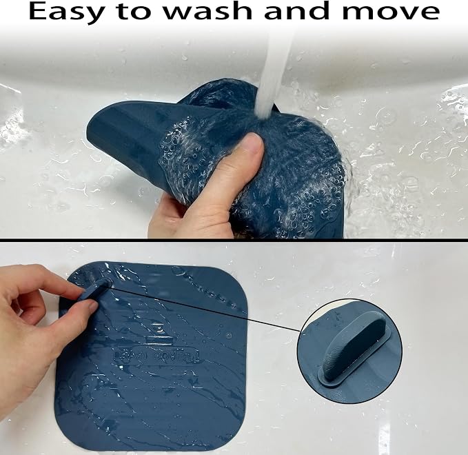 2 Pcs Blue Shower Drain Cover Tub Stopper | Sewer Anti-Odor Mat Deodorizing - Image 3