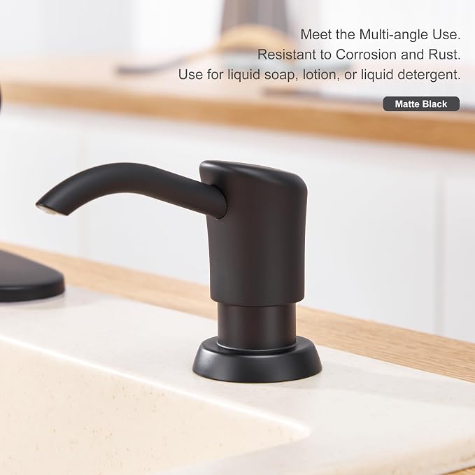 GAGALIFE Dish Soap Dispenser for Kitchen Sink, 17 oz Bottle, Matte Black | - Image 5