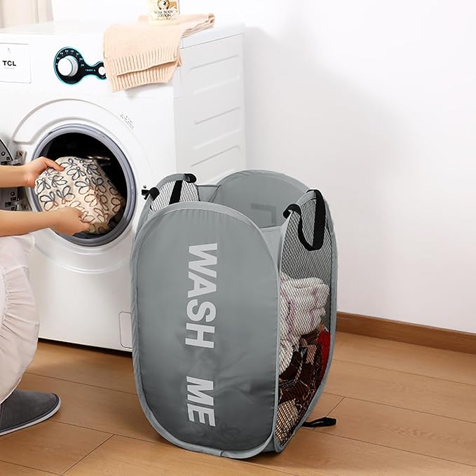 Pack of 2 Pop Up Laundry Hamper, Collapsible Laundry Baskets Dirty Clothes - Image 5