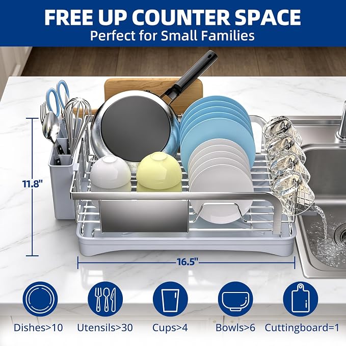 Godboat Dish Drying Rack -304 Stainless Steel Dish Rack - Image 2