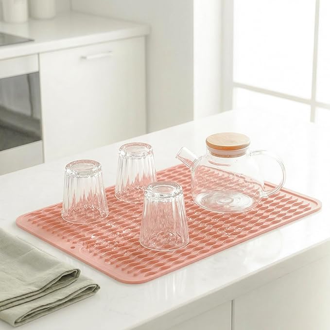 MicoYang Silicone Dish Drying Mat — Quick-Dry Ridges Counter & Sink Pad - Image 6