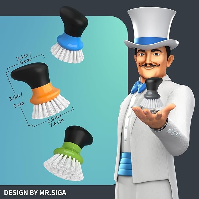 MR.SIGA Dish Scrub Brush, Palm Brush Dish Scrubber, sink cleaning, palm scrubber - Image 2