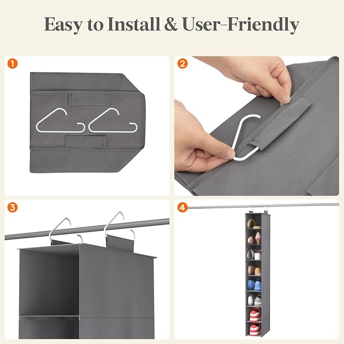 Lifewit 8 Section Hanging Shoe Storage Organizer - Image 6