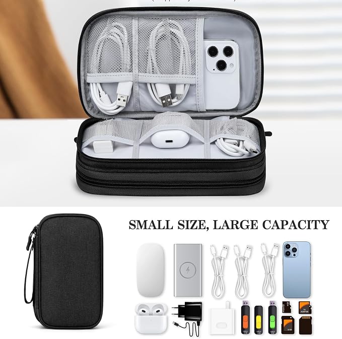 FYY Electronic Organizer, Travel Tech Pouch Bag, Waterproof, Double Layers - Image 6