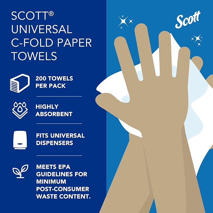Scott Professional C-Fold Paper Hand Towels, 12 x 200 Sheets | Universal - Image 10
