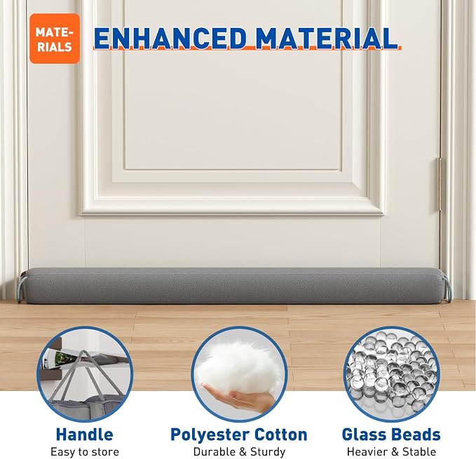 MAGZO Door Draft Stopper 36 Inches, Energy Saving | Rectangle Weighted Door - Image 3