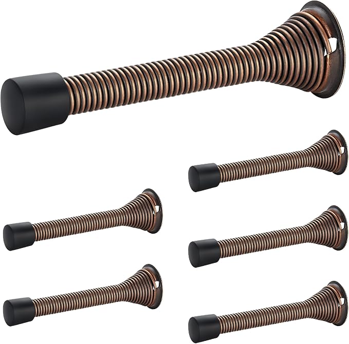 Ravinte Door Stoppers, 6 Pack Oil Rubbed Bronze Spring Door Stops | Stoppers by Ravinte