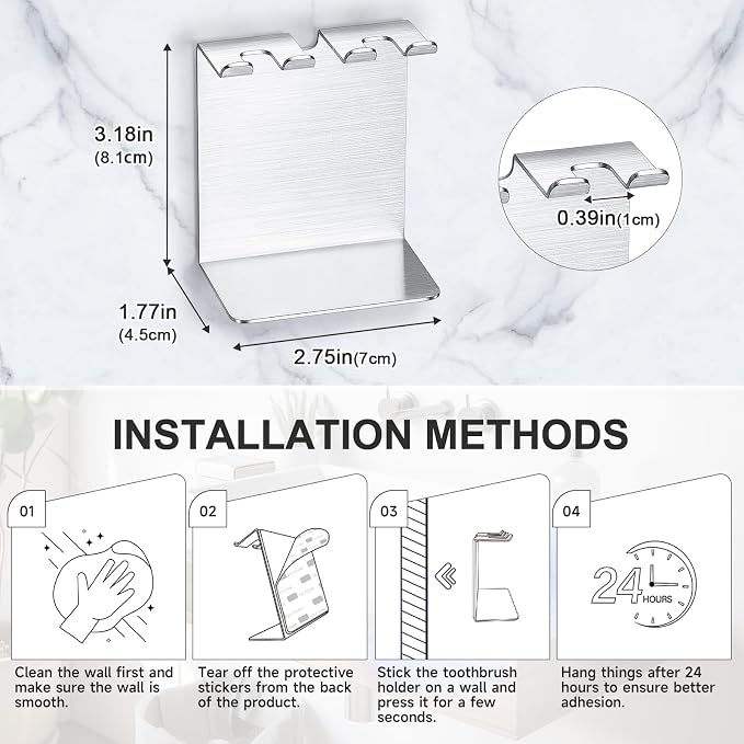 Toothbrush Head Holder for Shower Bathroom, YAYINLI Electric Toothbrush Holders - Image 9