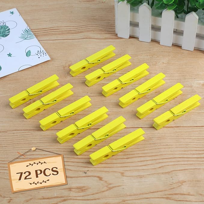 Phinus 72 Pcs Wooden Clothes Pins, 2.9 Inch Clothes Pins - Image 5