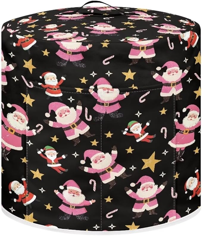 Santa Claus Dust Cover Instant Pot and Extra Accessories Dust Proof Easy to Clean Pressure Cooker Cover Electric Appliance Cover Air Fryer Accessories with Storage Pocket Size M