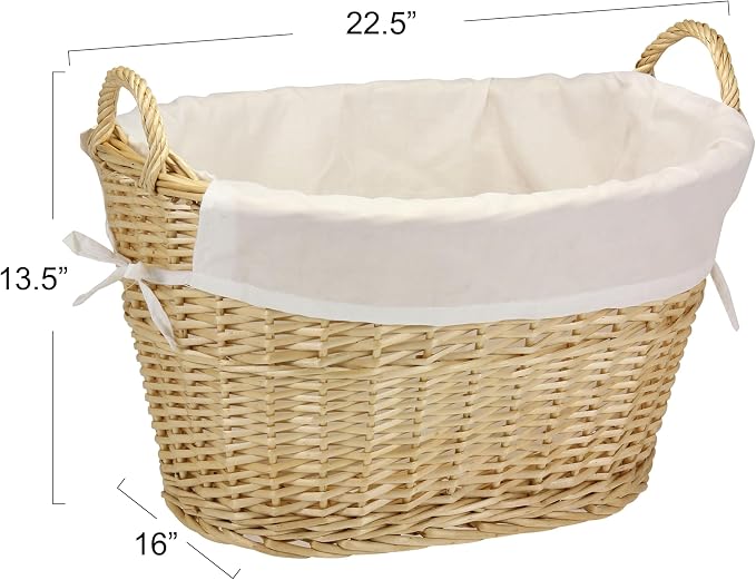 Household Essentials Wicker Laundry Basket - Image 2