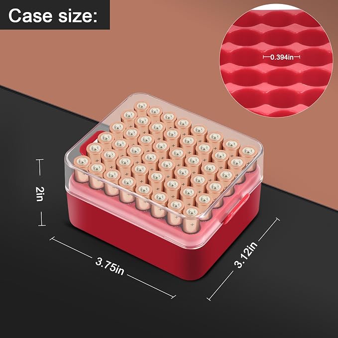 ALCYON Clear Plastic Battery Organizer Storage Case - Image 4