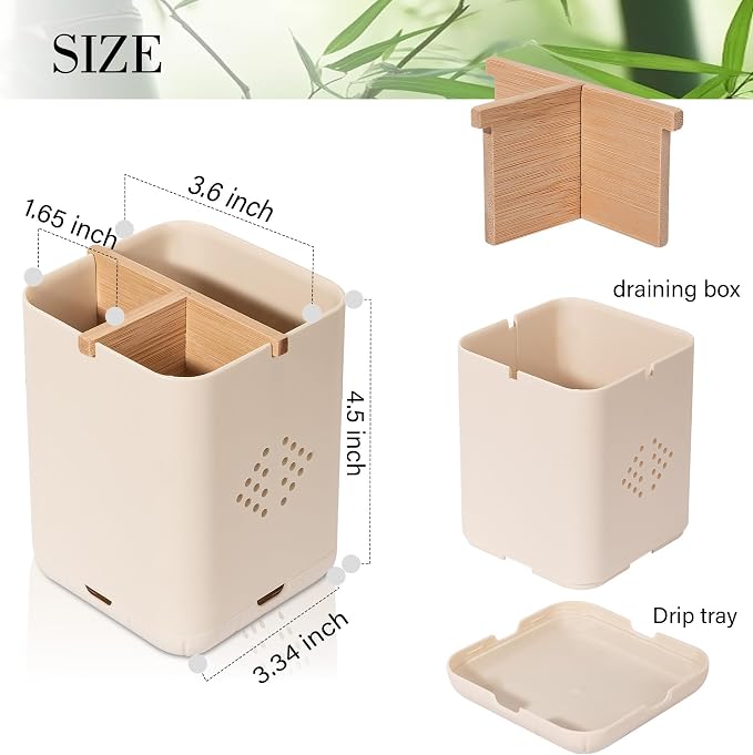 Toothbrush Holders for Bathrooms, Electric Toothbrush Holder, Cream | - Image 6