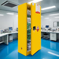 159 Gal Double Layer Alloy Steel Flammable Storage Cabinet with 3-Point Locking System, 2 Inch Leak-Proof Sump, Adjustable Galvanized Shelves for Factory Lab Warehouse Use, Metal Safety Cabinet