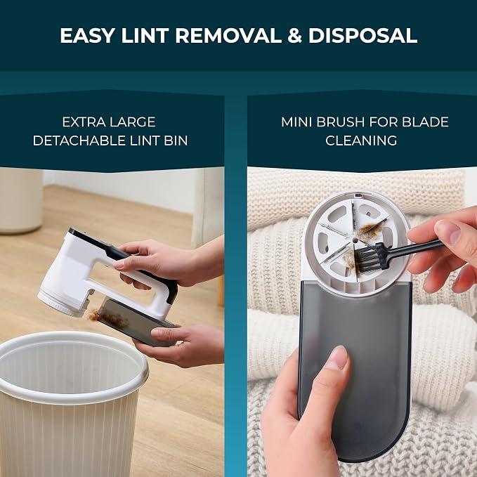 True & Tidy XL Rechargeable Fabric Shaver & Lint Remover w/Built-in Light - Image 7