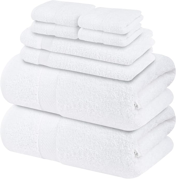 Infinitee Xclusives 100% Cotton Bath Towel Set – 8 Piece Bathroom Towel Set | – - Image 8