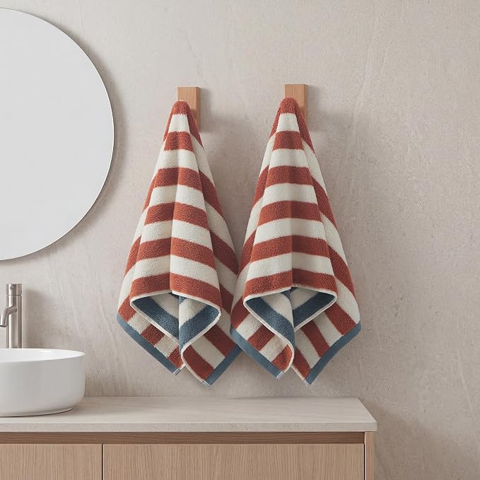 REDKISS Terracotta Striped Hand Towels - Image 8