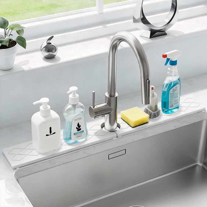 Sink Water Splash Guard, Stone Faucet Mat - Image 2