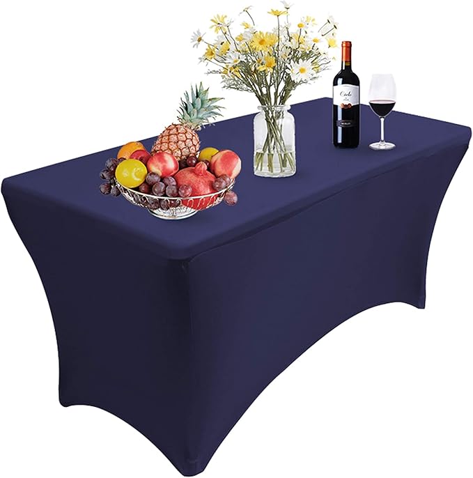 RELIANCER 1 Pack Stretch Spandex Table Covers for Rectangular Tables,8FT Elastic Fitted Tablecloth,Universal Rectangular Table Cloth Protector for Outdoor Party,Wedding,Bar,Birthday,Banquet,Events