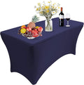 RELIANCER 1 Pack Stretch Spandex Table Covers for Rectangular Tables,6FT Elastic Fitted Tablecloth,Universal Rectangular Table Cloth Protector for Outdoor Party,Wedding,Bar,Birthday,Banquet,Events