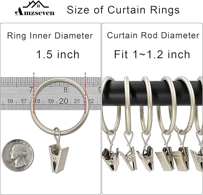 40 Pack Metal Curtain Rings - Image 3