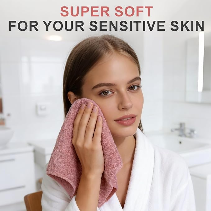 10 Pack Premium Washcloths, Highly Absorbent and Super Soft Face Towels | - Image 7