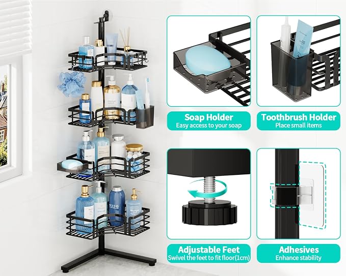 HapiRm Corner Shower Caddy Stand - Image 3