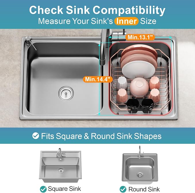 GSlife Small in Sink Dish Drying Rack - Image 2