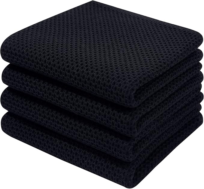 Homaxy 100% Cotton Waffle Weave Kitchen Dish Towels 4-Pack, Ultra Soft by Homaxy