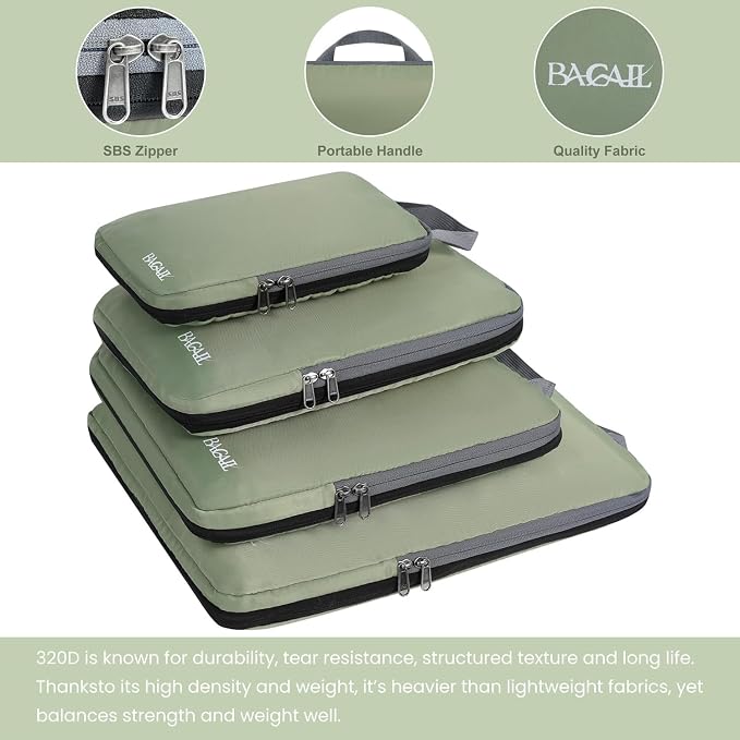 BAGAIL 4 Set/6 Set/8 Set Compression Packing Cubes Travel Accessories - Image 5