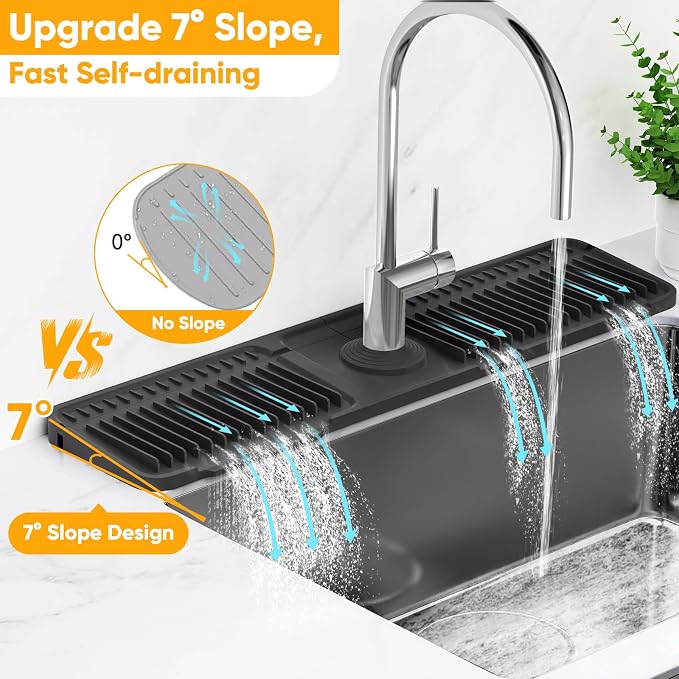 24'' Longer Faucet Mat for Kitchen Sink Splash GuardKitchen Sink Faucet Mat - Image 3