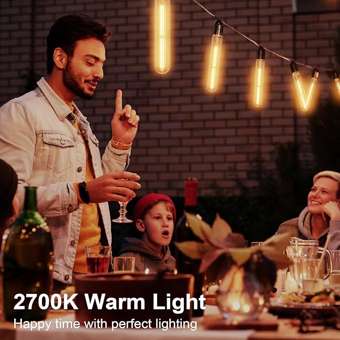 ASOKO 7.3 Inch E26 Led Bulb 6W Dimmable, 2700K Warm White Edison Bulbs 900LM, Tubular T30 Clear Glass Light Bulb 3 Pack