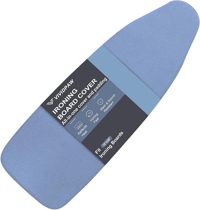 VividPaw Tabletop Ironing Board Cover and Pad 12.5 x 32, Elastic Edge, Silicone by VividPaw